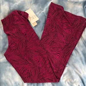 Zara Vibrant Pink and Black Swirl Pants